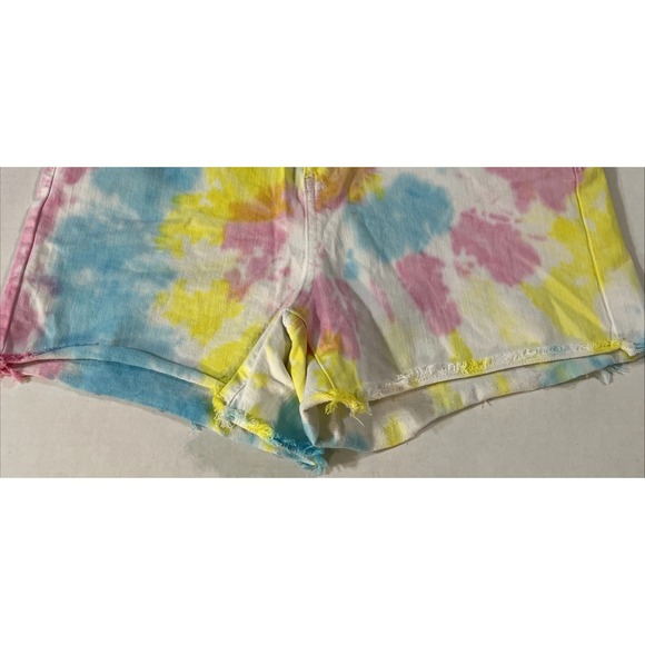 JUDY BLUE Stretch Denim Shorts Pastel Tie Dye Cut Off Raw Hem Women's SZ MED - Picture 9 of 16